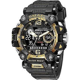 Relógios Masculinos 50m impermeável relógio esportivo militar homem esportes relógio digital 8072 relógio de tela dupla quartzo led digital