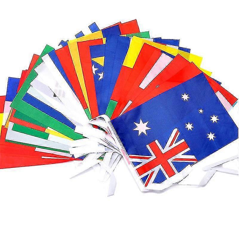 No.7# 25m World Cup Flags Decorative String Flags National Flags Diy Hanging Flags