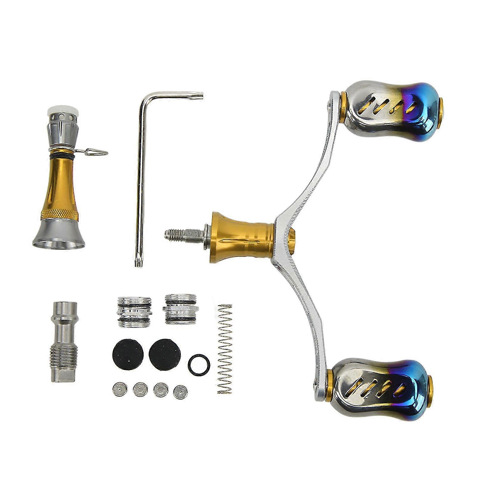 Aluminum Alloy Fishing Reel Balancer Set - Spinning Double Reel Handle for DIY Fishing, Yellow