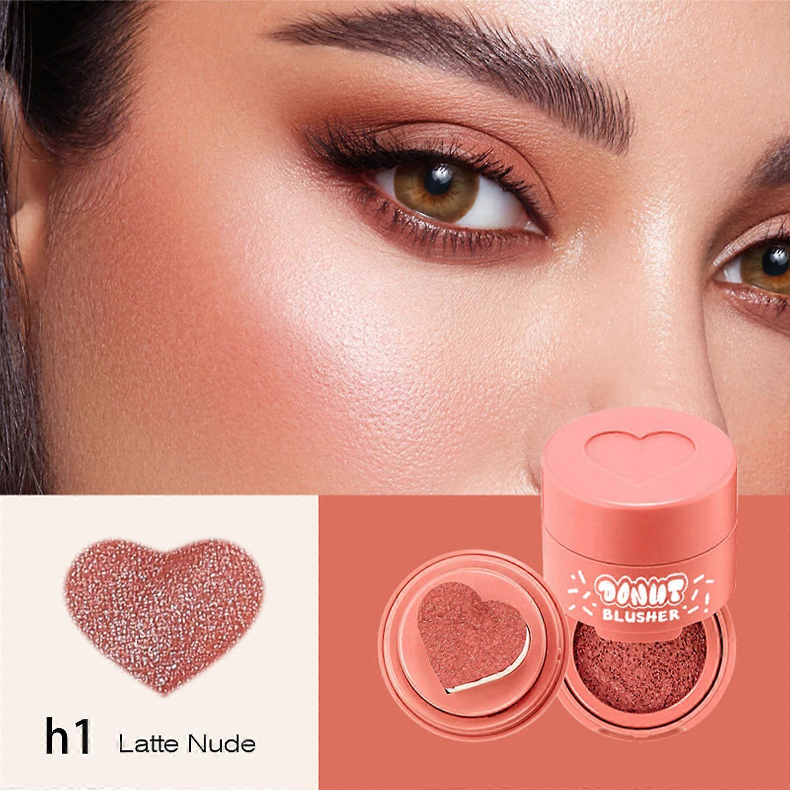 Liquid Blush for Cheeks, Face Blusher, Cheek Stamp Blush with Heart-shaped Applicator, Lightweight Air Cushion Blush for Velvet Matte Finish