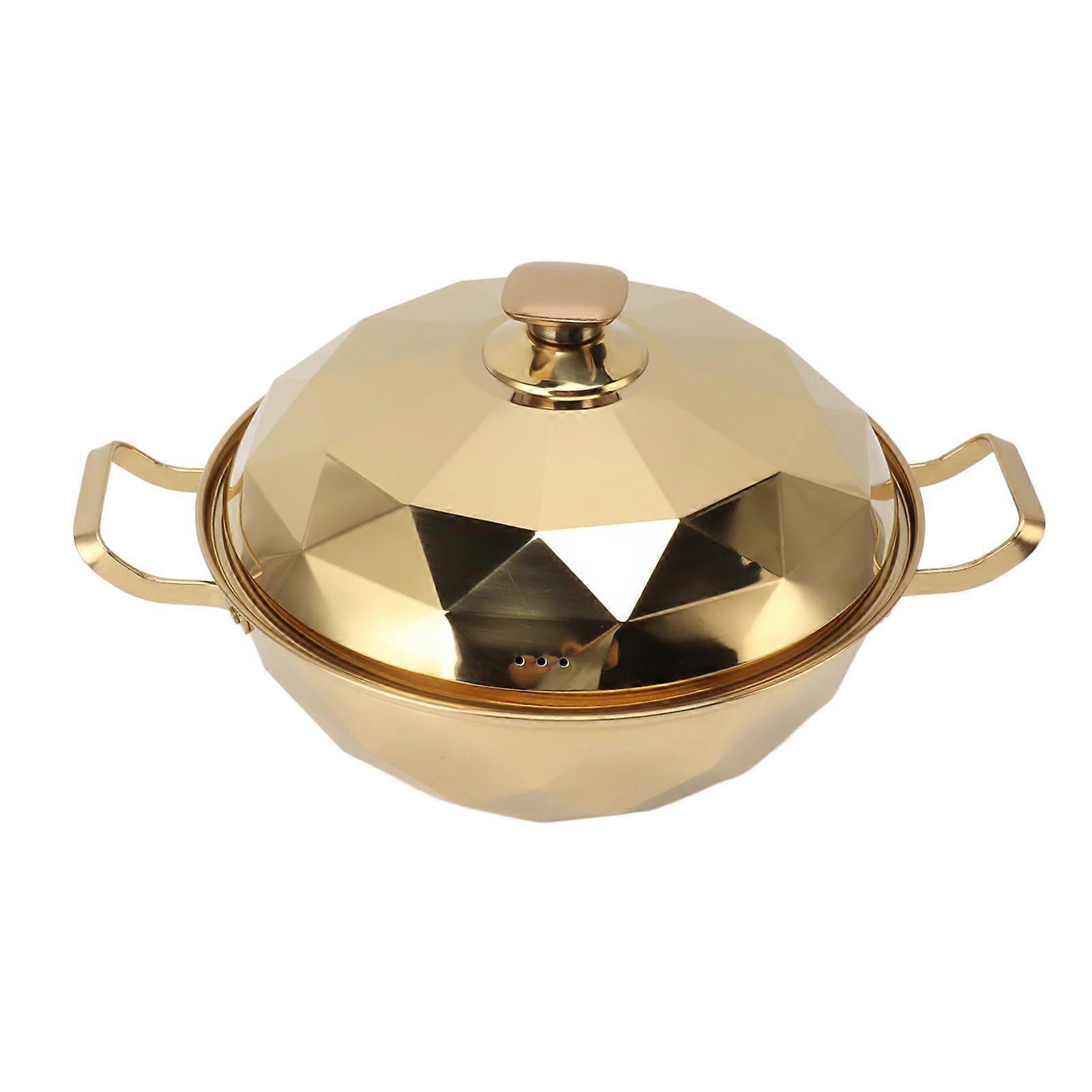 2 طبقة وعاء بخار 201 الفولاذ المقاوم للصدأ متعدد الأغراض وعاء الطهي مع غطاء مقبض للمطبخ الذهبي