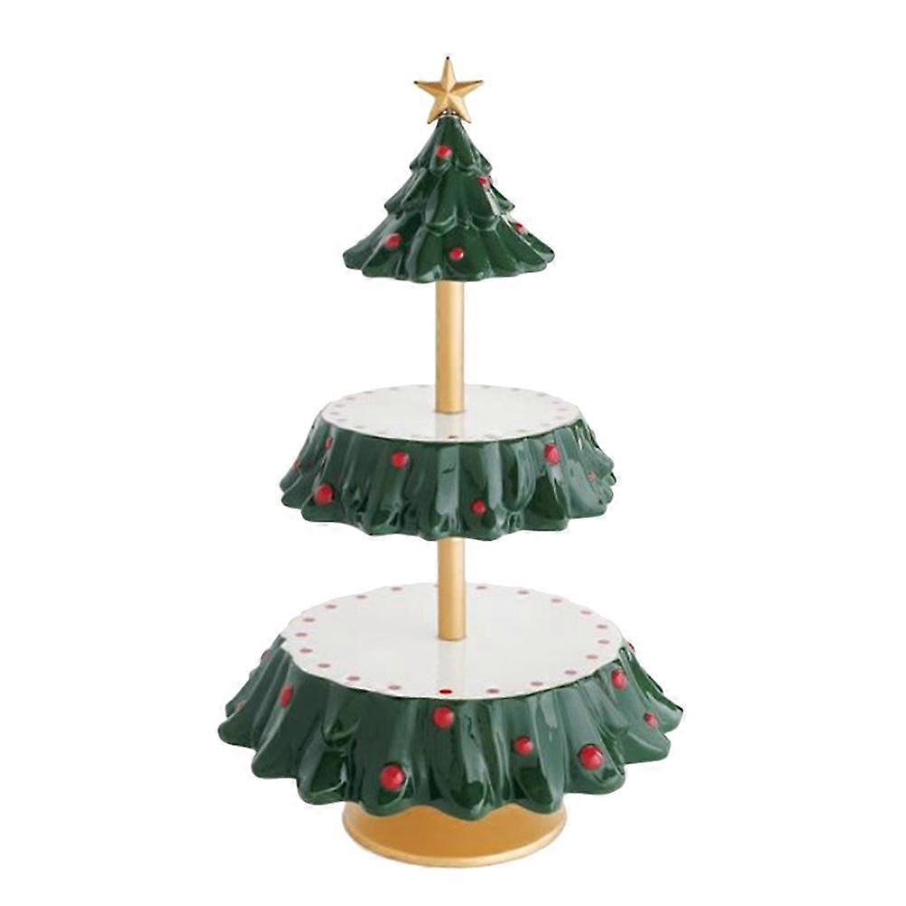 Christmas Cupcake Stand Two-layer Dessert Display Tower Snack Serving Stand