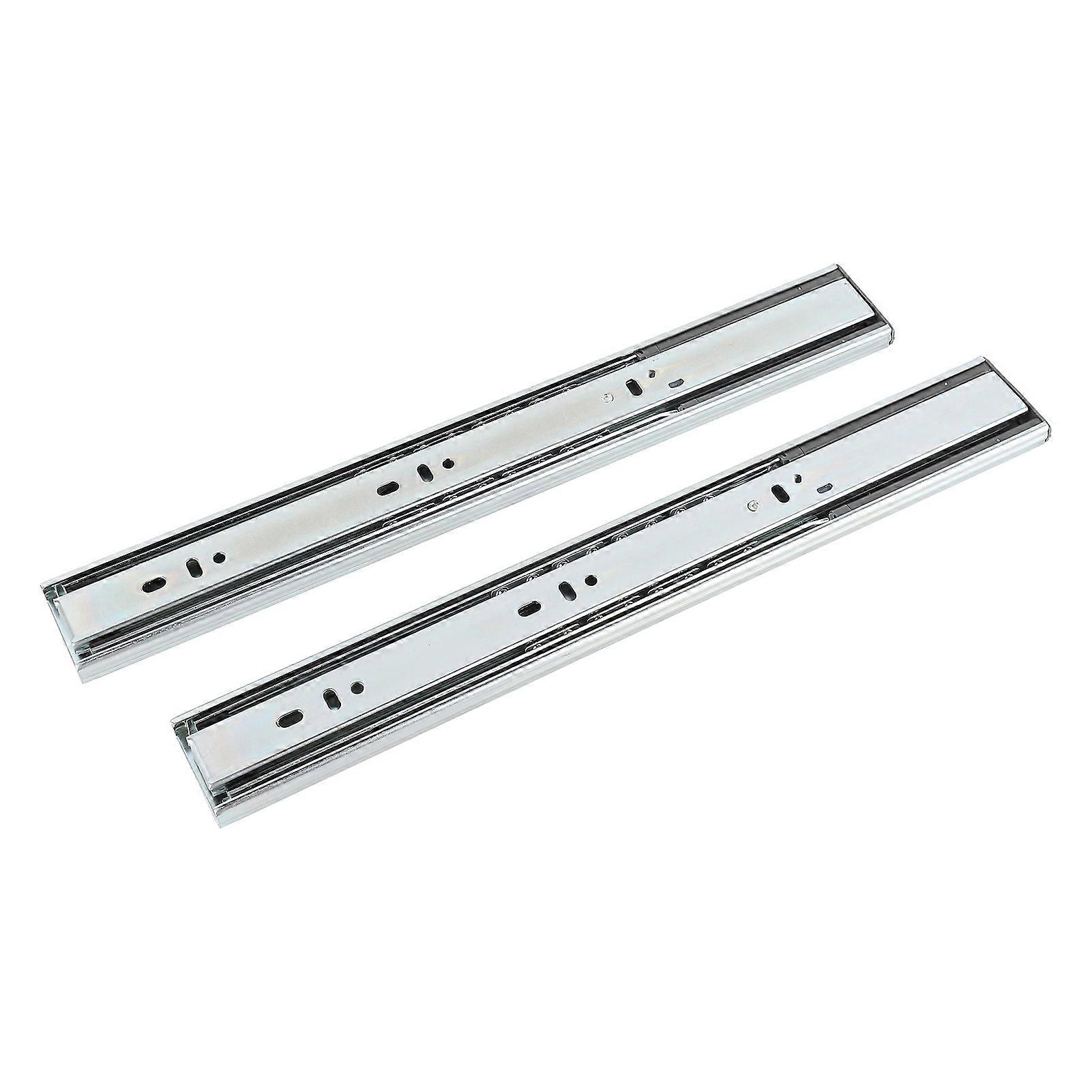 14in Side Mount Drawer Slides Quiet Smooth Double Spring Buffer Cold Rolled Steel Side Hanging Drawer Rails for Home