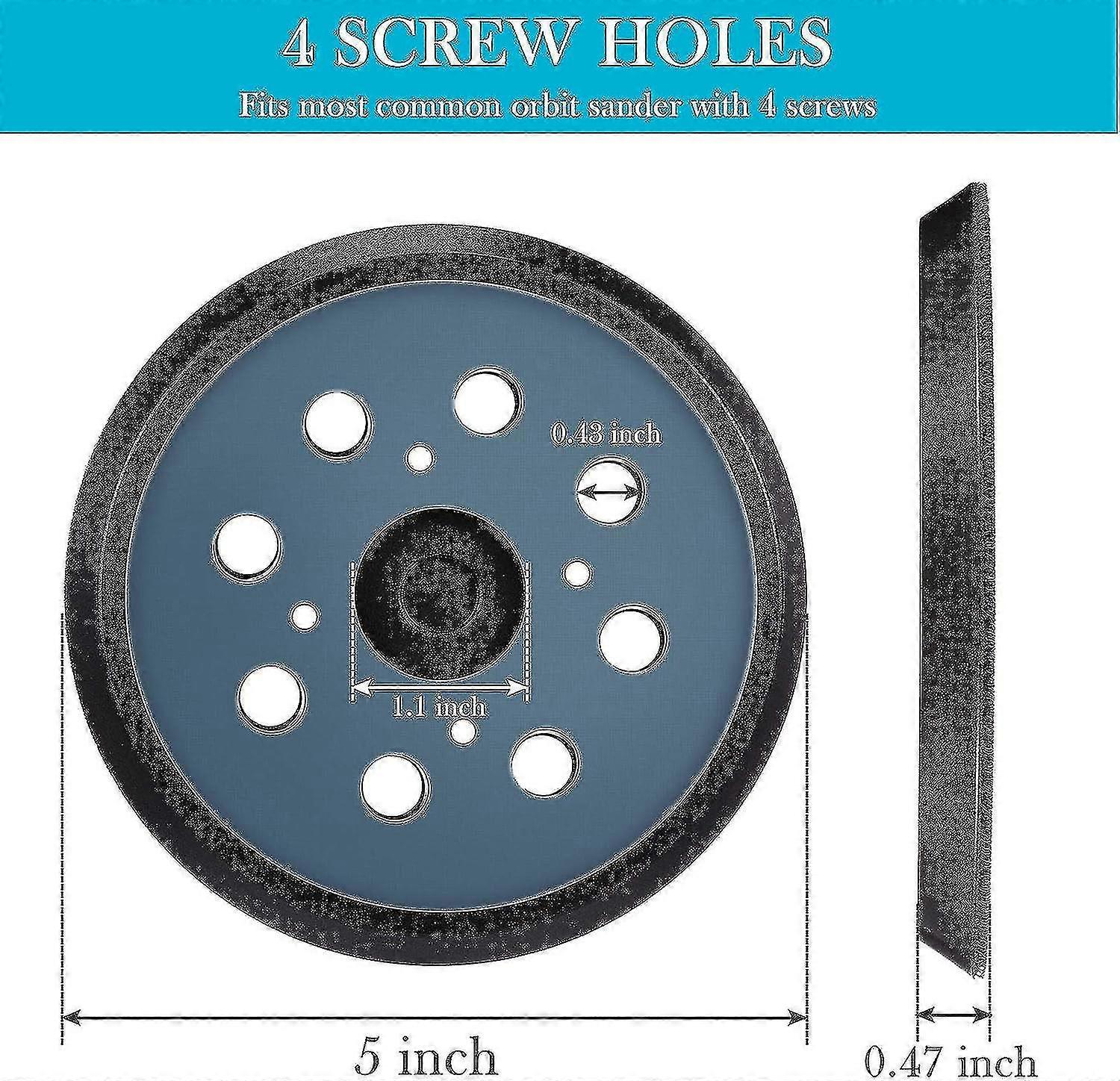 5 Inch 8 Hole Replacement Pad For Orbital Sander - Hook And Loop Sanding Pad