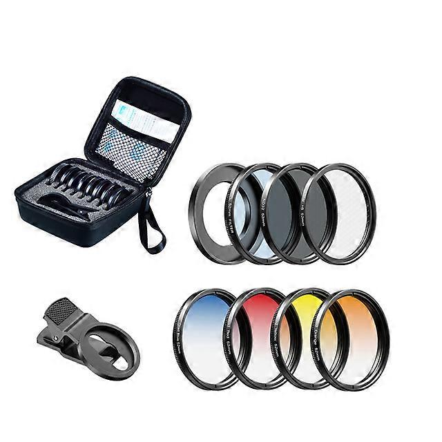 Universal 52mm Mobile Camera Lens Clip with Color CPL UV Filters Kit for iPhone Huawei Samsung Xiaomi Android IOS Smartphone