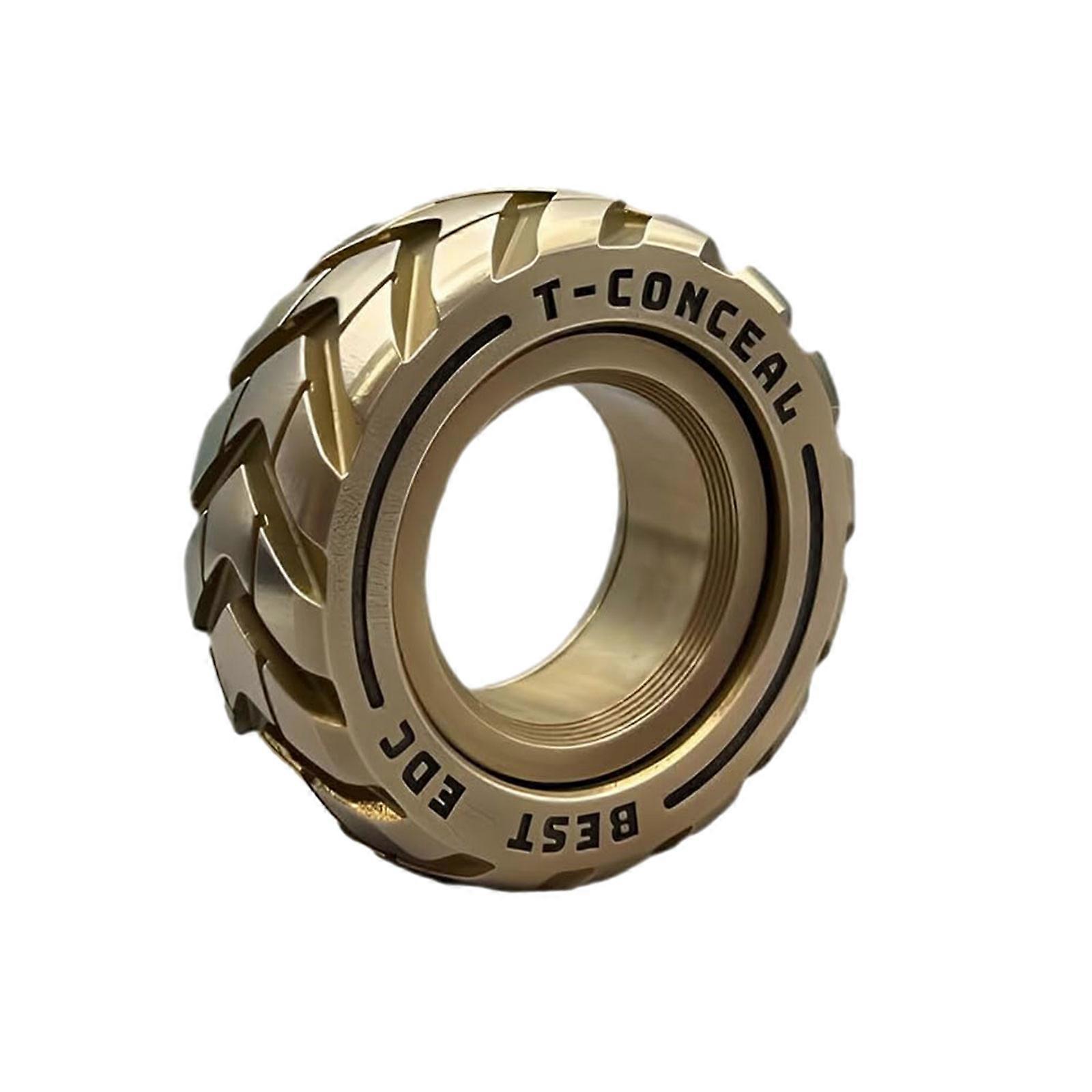 Dual Function rustfrit stål motorcykel dæk Fidget Ring, Fidget Spinner Toy