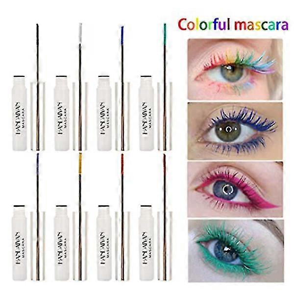 9 Colors Waterproof Colored For Eyelashes, Charming Lasting