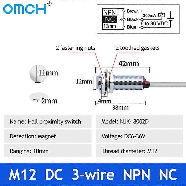 Hall Switch NJK-5002 Proximity Inductive Magnetic pole M8/M12 Normally Open/closed 24v Hall Effect Proximity
