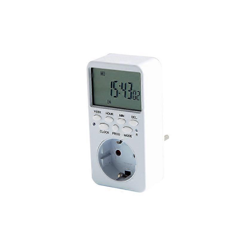 Digital Programmable Socket, Weekly Electric Socket Scheduler with 20 Programs, 24H Timer Socket Outlet with LCD Display Energy Saving for Home