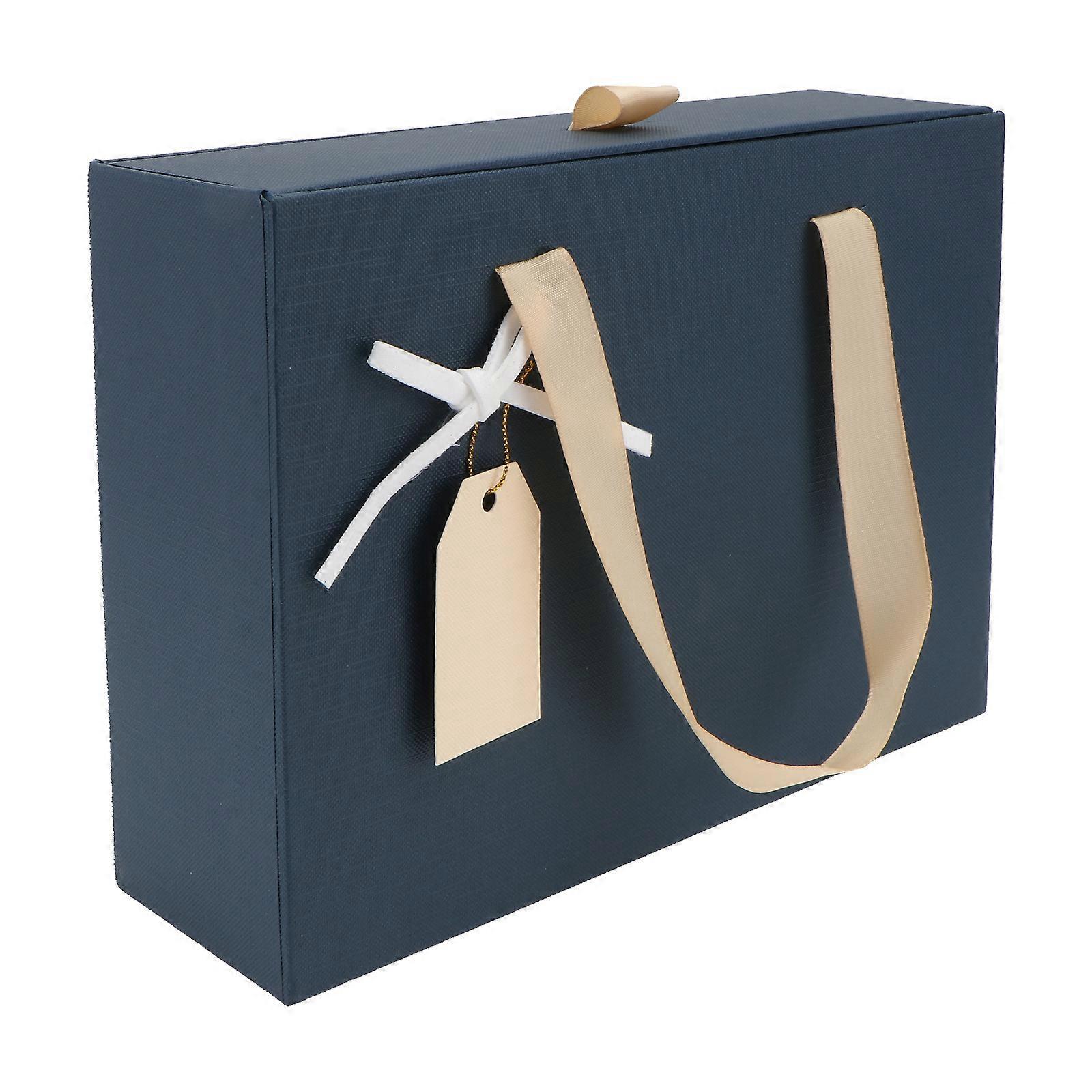 1pc Geburtstagsgeschenkverpackung Box Festival Geschenkbox Längliche Verpackungsbox (dunkelblau)