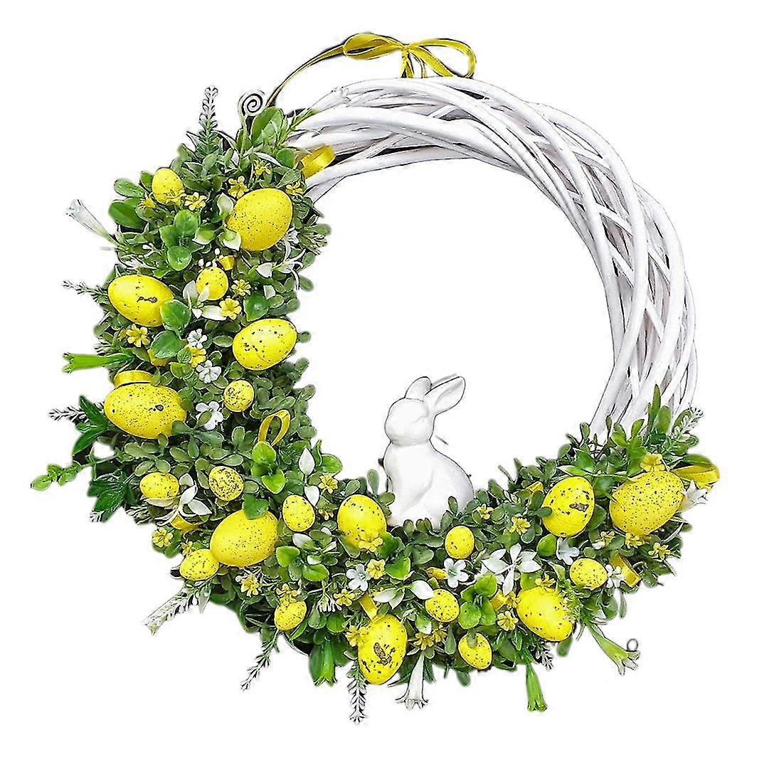 Easter Wreath Bunny Easter Decorations,For Front Door Wall Decor(C)