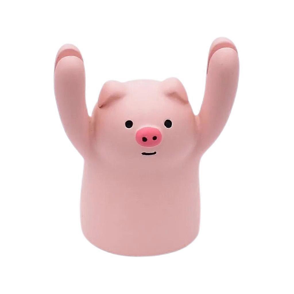 Cartoon Pig Memo Holder Message Note Card Stand Resin Statue Photo Clip Decor