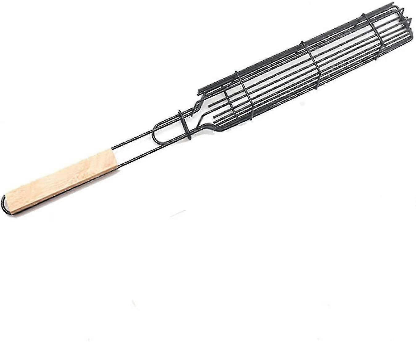 Non-stick Grill Square Grilling Net With Long Wooden Handle