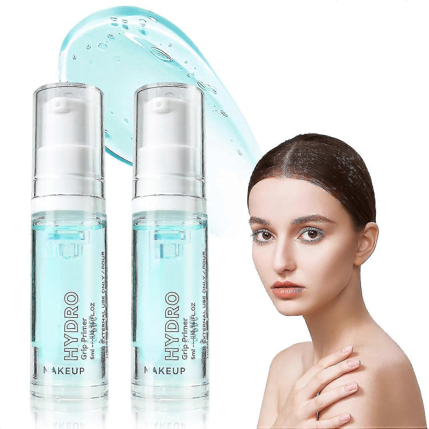 2pcs Hydrating Grip Primer, Gel-based Power Face Primer Makeup For Moisturizing Gripping And Smoothing Skin, Long Wearing Pore Eraser Blur Poreless