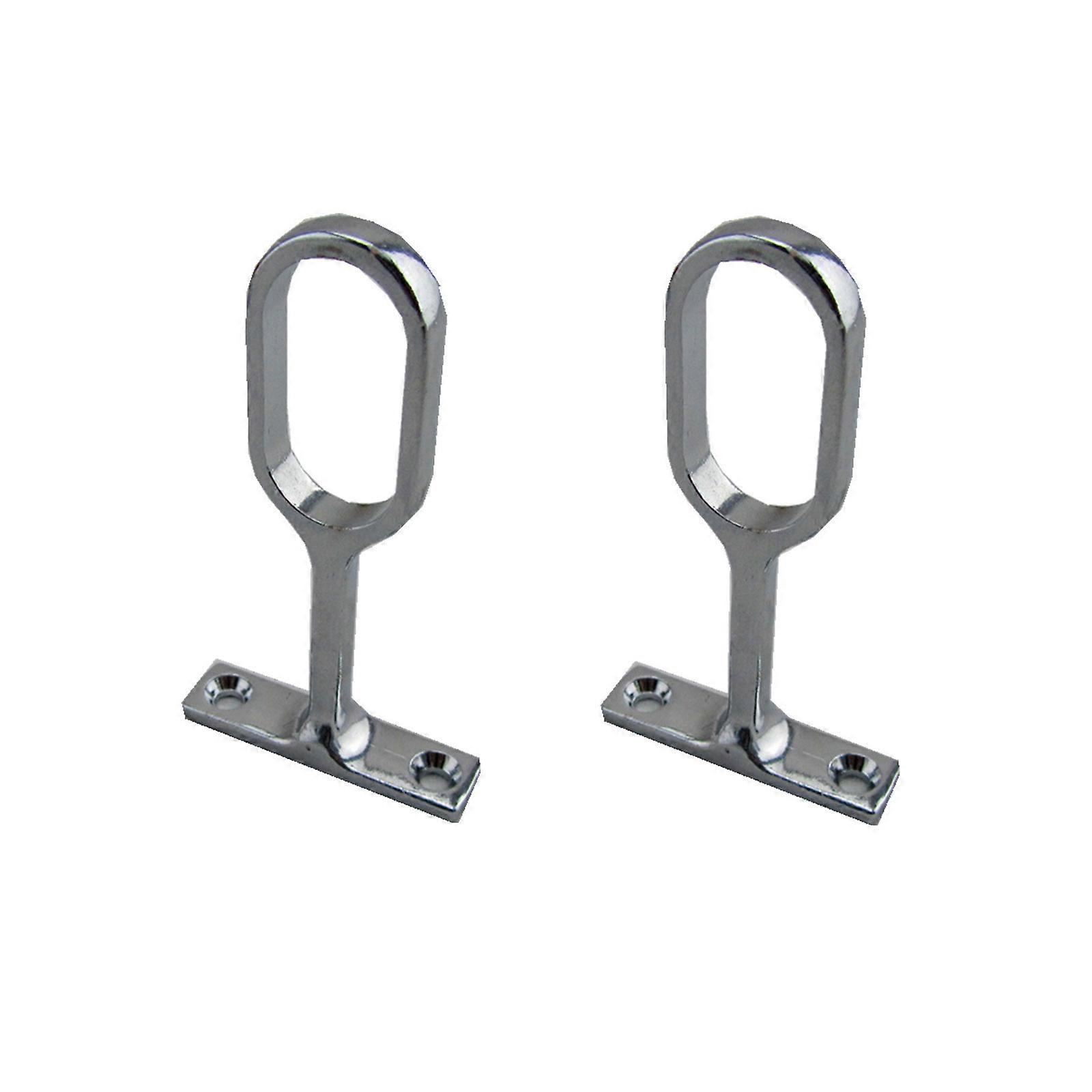 2 Pcs Wardrobe Pipe Hanging Rail Flange Rod Holder Socket Easy Installation