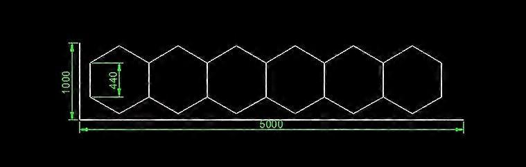 1*5M Led Hexagonal Light for Detailing Auto Car Body Repair Workshop Lamp