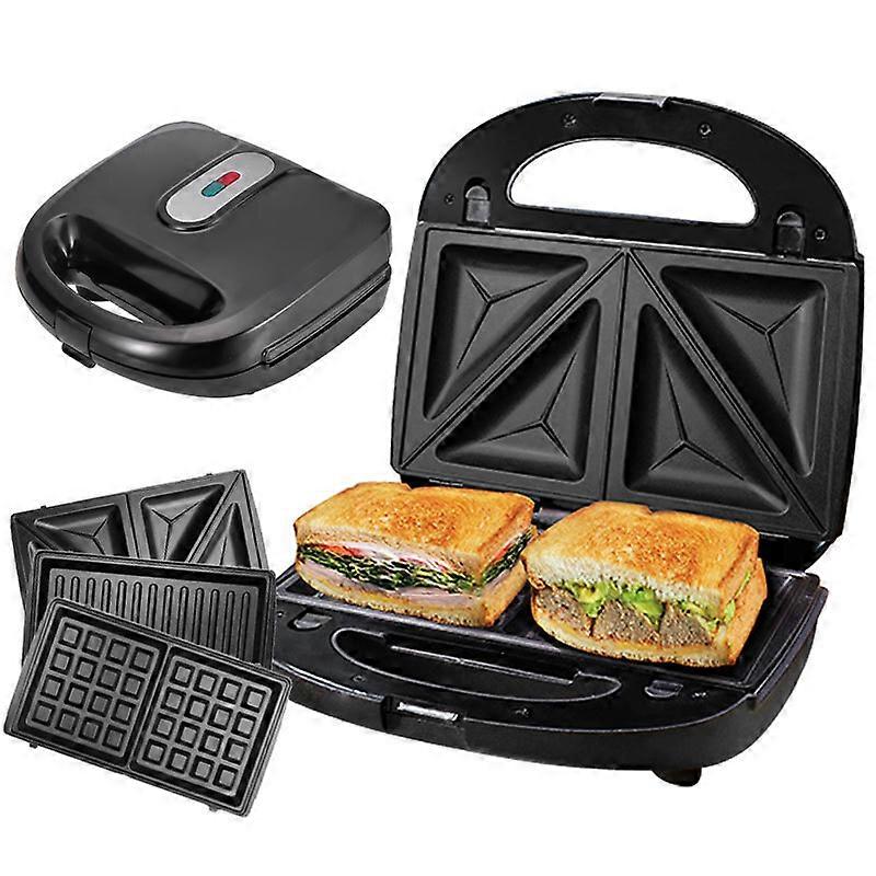 3-in-1 Snack Maker - Deep Fill Waffle Iron With Three Baking Trays