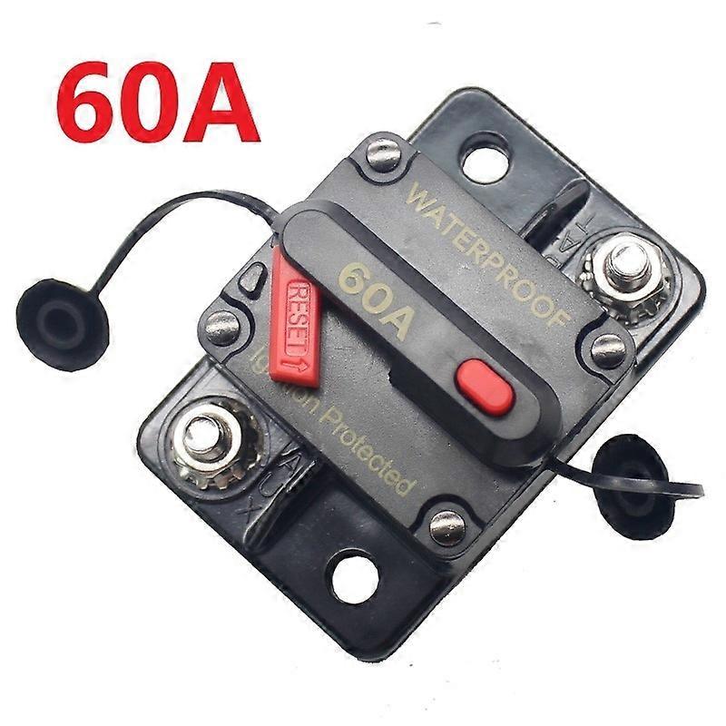 60A Circuit Breaker Fuse Reset 12-48V DC Car Boat Auto Waterproof Surface Mount Battery Overload Protector