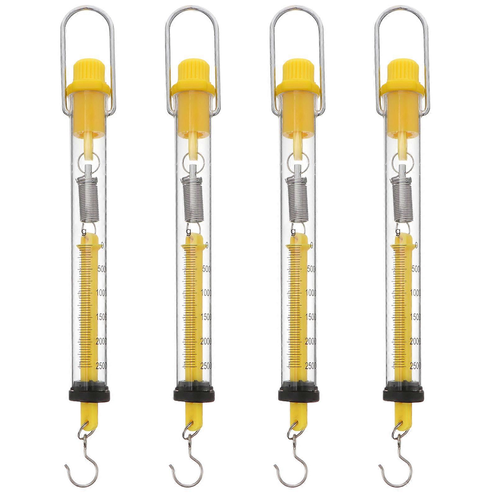 4Pcs Spring Scale Tubular Spring Scale Newton Force Meter Dynamometer Hook Scale
