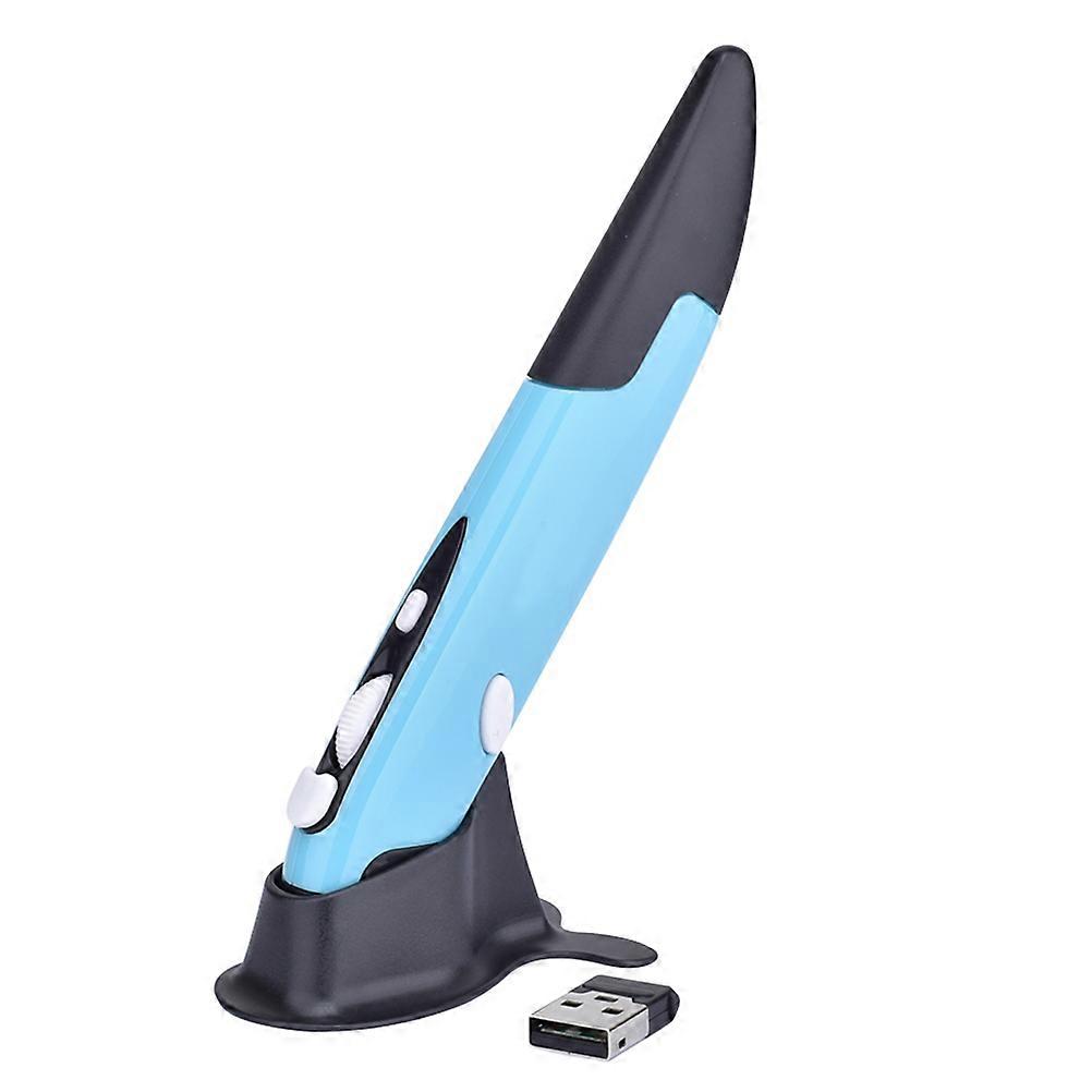 2.4G Wireless USB Optical Presenter Pen Mouse Adjustable Stand 4 Keys Mini Mice for Tablet Laptop PC Desktop Smart TV Box (Blue)