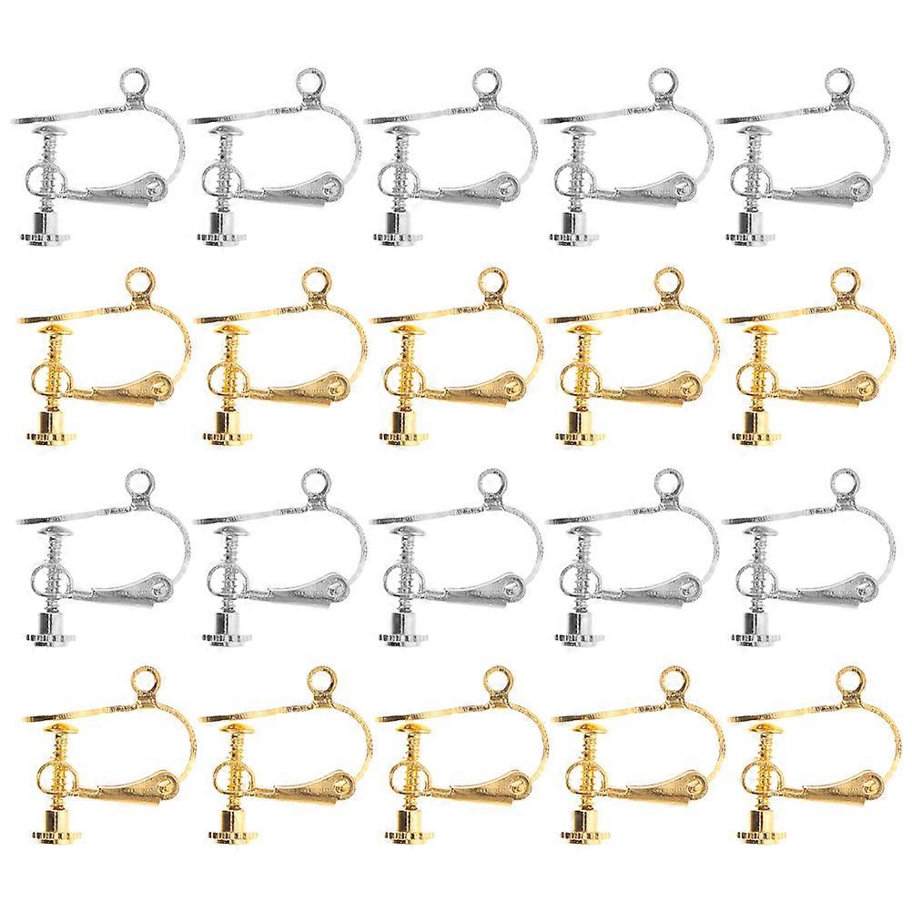 20 Pcs Plug Adapter Non- Pierced Earrings Components Non Pierced Earring Hooks Clip Earring Clamp Earring Clips Base