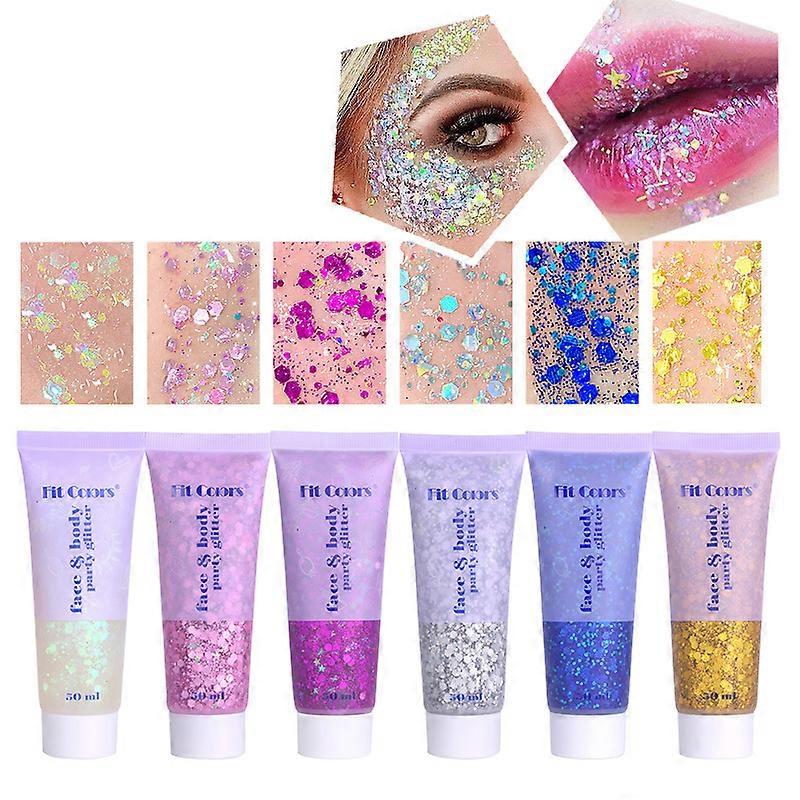 Glitter Sequins Gel Cream For Face Body Lip Shimmer Liquid Eyeshadow