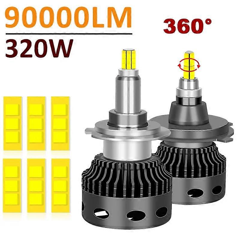 H11 H1 LED Bulbs 360 CSP LED H7 D2S D2H D4S 90000LM 320W High Power H8 9005 HB3 9006 HB4 9012 HIR2 D2R D4R Motorcycle For Lens