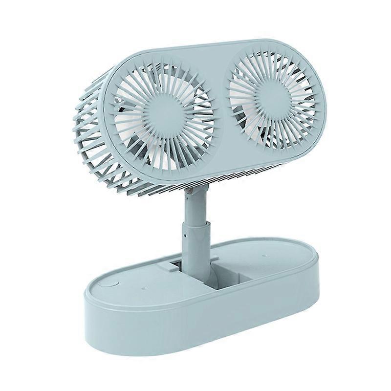 Desk Fan Adjustable USB Powered 3 Speeds Double Motor Foldable Fan for Home Qinhai