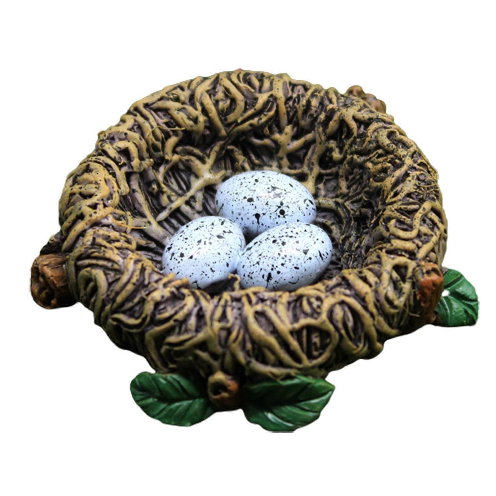 Tree Sculpture Bird Nest Design Desktop Decoration Resin Table Top Car Ornamental Statue for Garden Qinhai