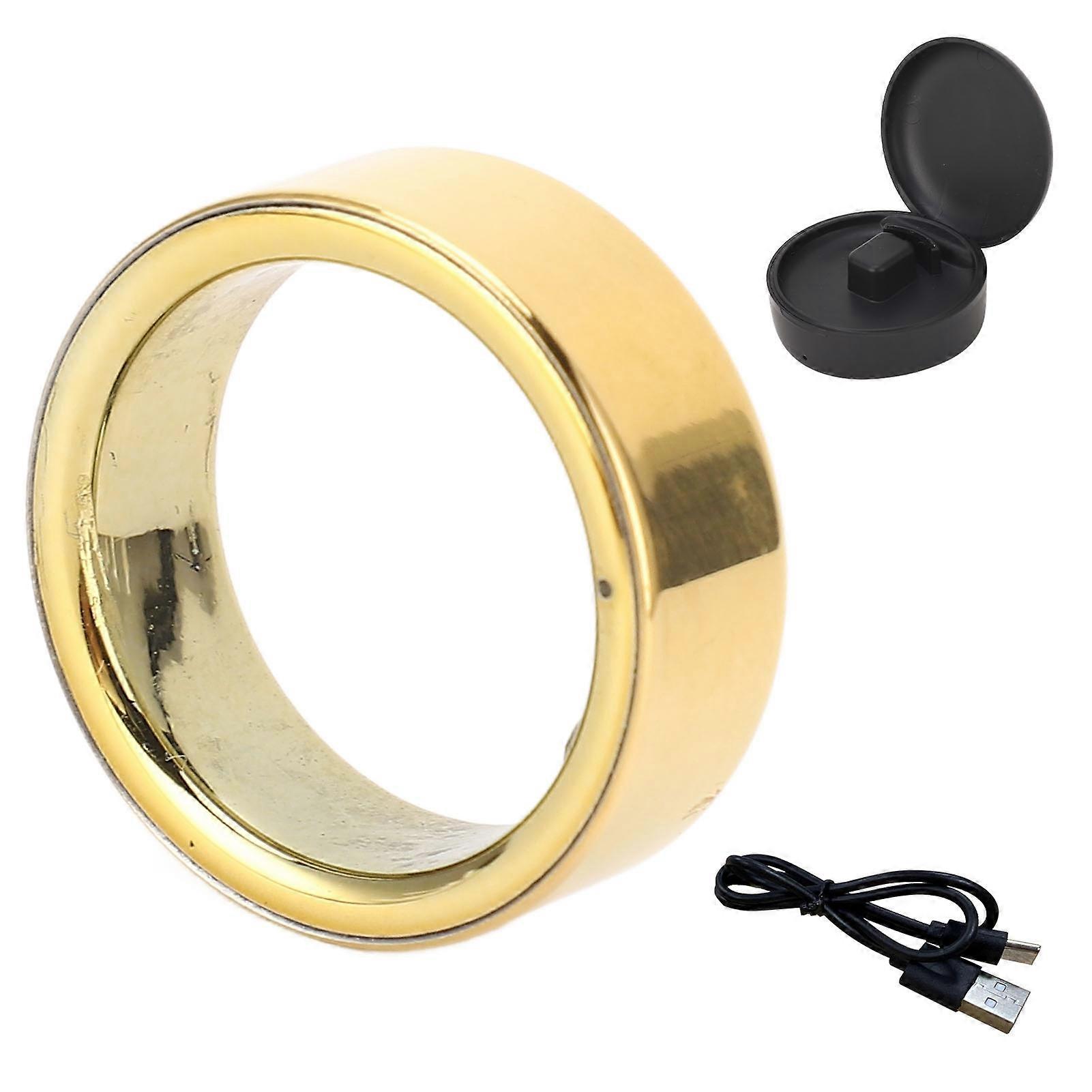 2024 Smart Ring IPX8 Monitor للكشف عن حالة النوم ذهبي قابل لإعادة الشحن 18 مللي أمبير في الساعة خاتم صحي ذكي للرجال والنساء