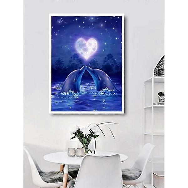 Timanttimaalaus / DIY 5D timanttimaalaus - 30x40cm - Delfiini