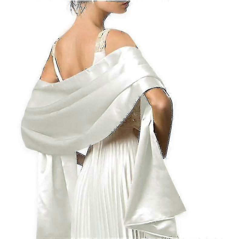 New Solid Color Evening Dress Shawl Long Satin Scarf Decorated Wedding Cheongsam With Satin Monochrome Shawl 1 pcs