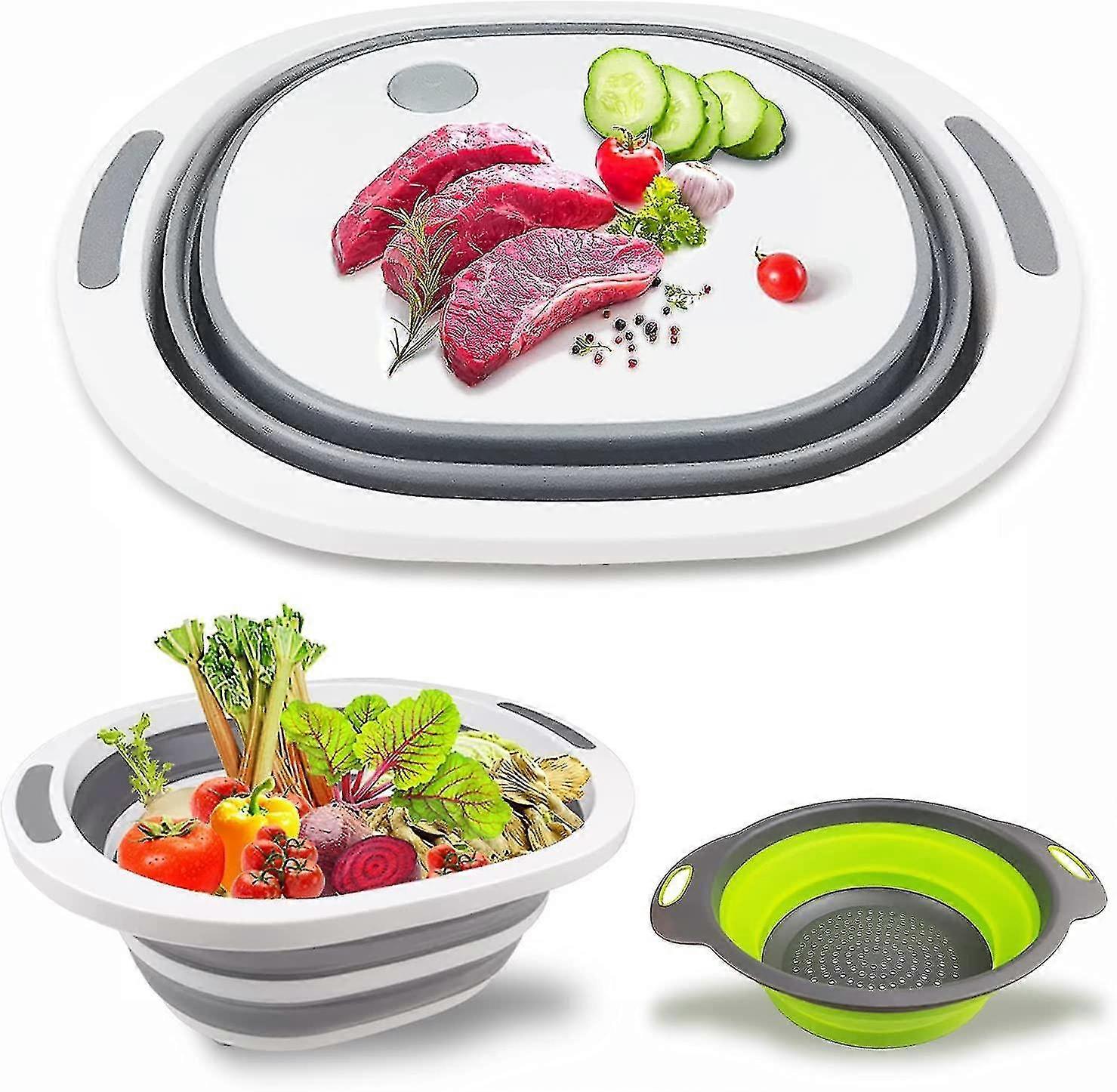 Bärbar 3 i 1 vikbar plastskärbräda