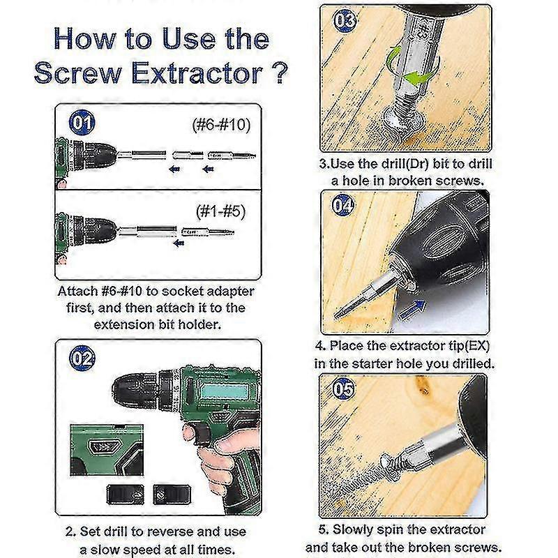 23 Pcs Damaged Screw Extractor Set For Broken Bolt Extractor