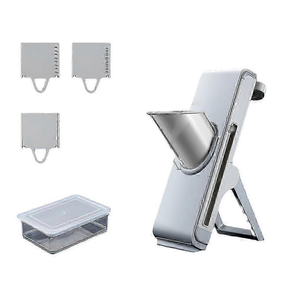 Coupe-légumes multifonction, râpe, trancheuse domestique - gris