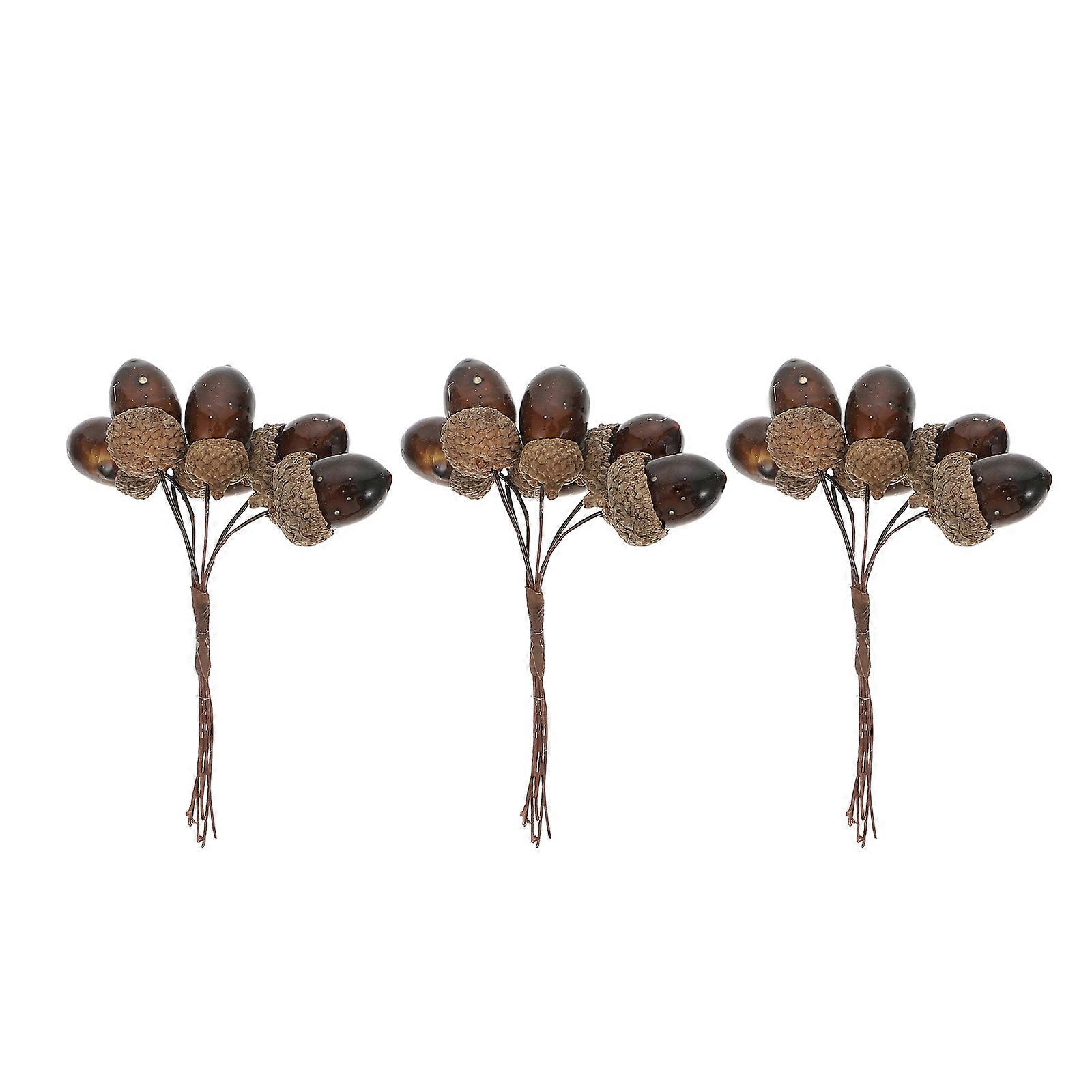 3PCS Simulation Pine Nut Bouquet Simulation Decor Pine Nut Ornament Decoration