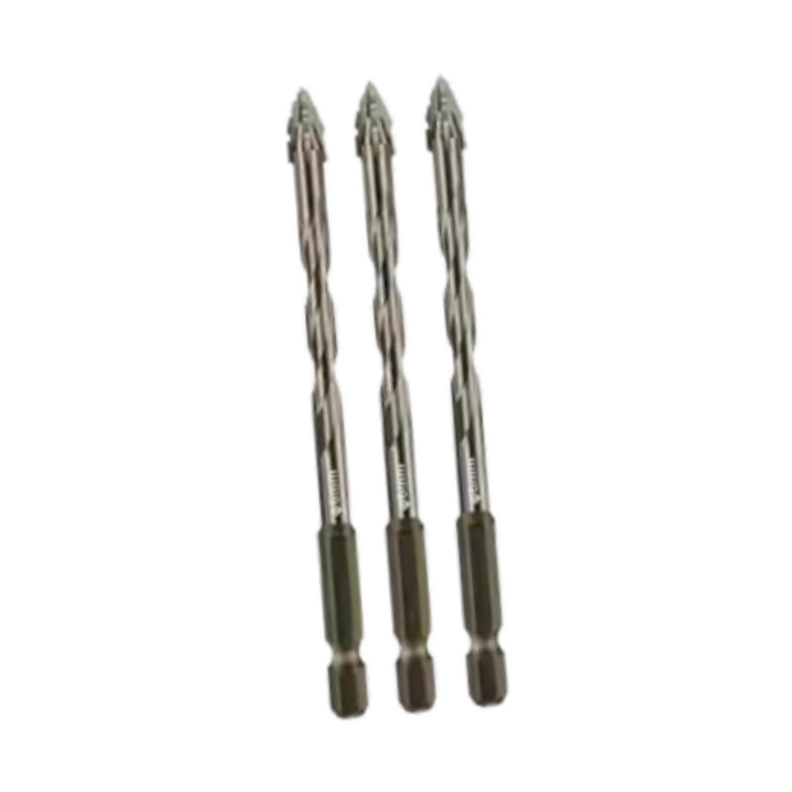 3x Four Flute Sawtooth Eccentric Drill Bits Skewed Head Eccentric Drill Bits 6mm