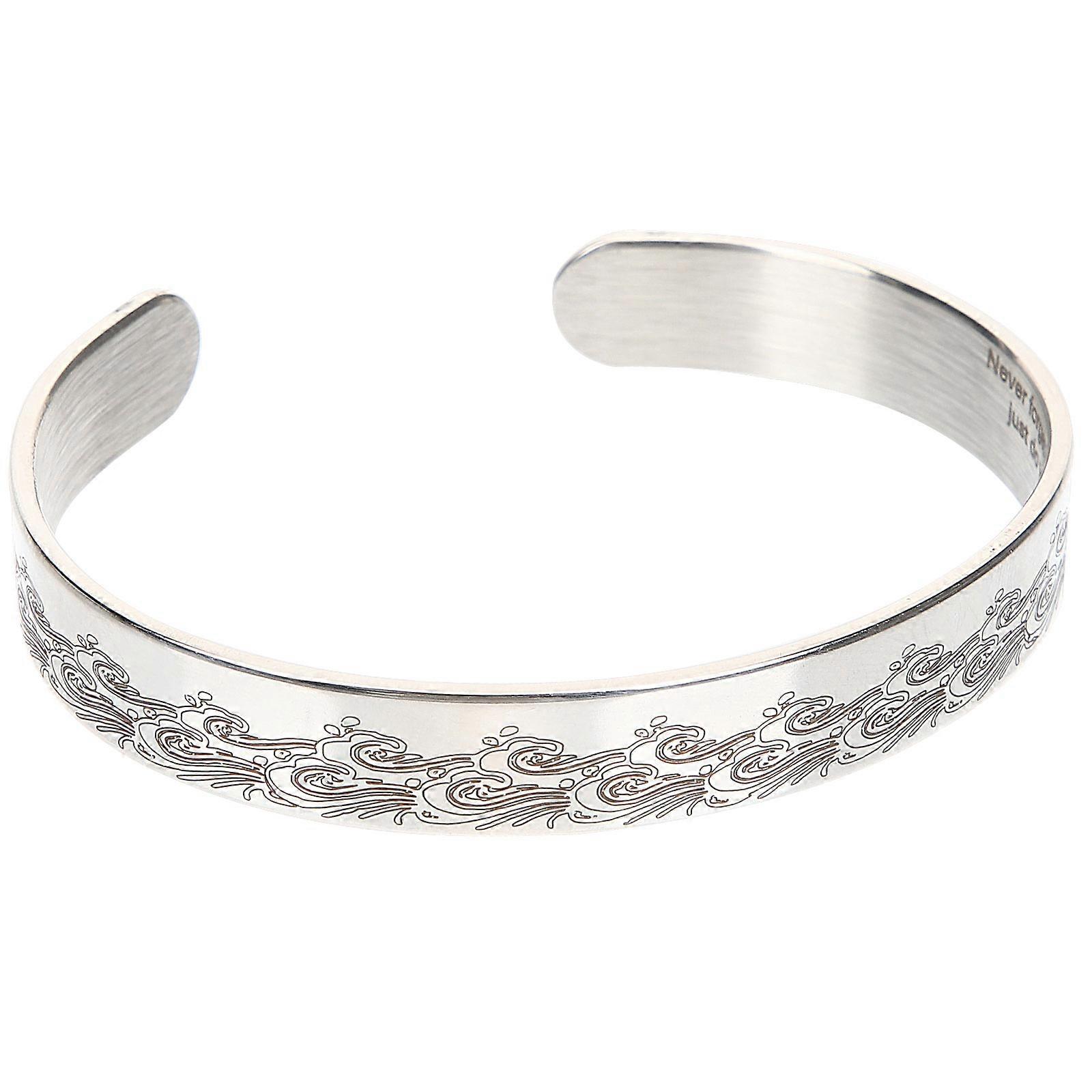 Bracelet ouvert en acier inoxydable Bracelet simple inspirant Angle réglable