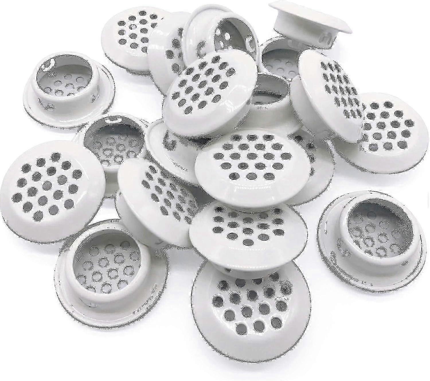 20 قطعة فتحات تهوية 25 مللي متر دائري سفيت تنفيس الفولاذ المقاوم للصدأ جولة تنفيس شبكة ثقب كوة للمطبخ خزانة الحمام خزانة الملابس (أبيض) g20241821388