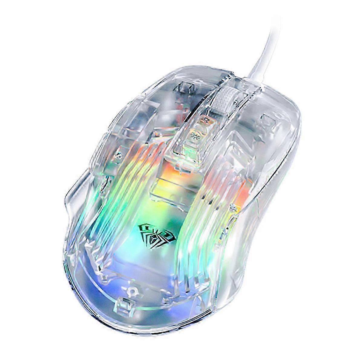 Aula S80 Wired Gaming Mouse Transparent Ergonomic Computer Mouse 7200 Macro Programming Esports Mic