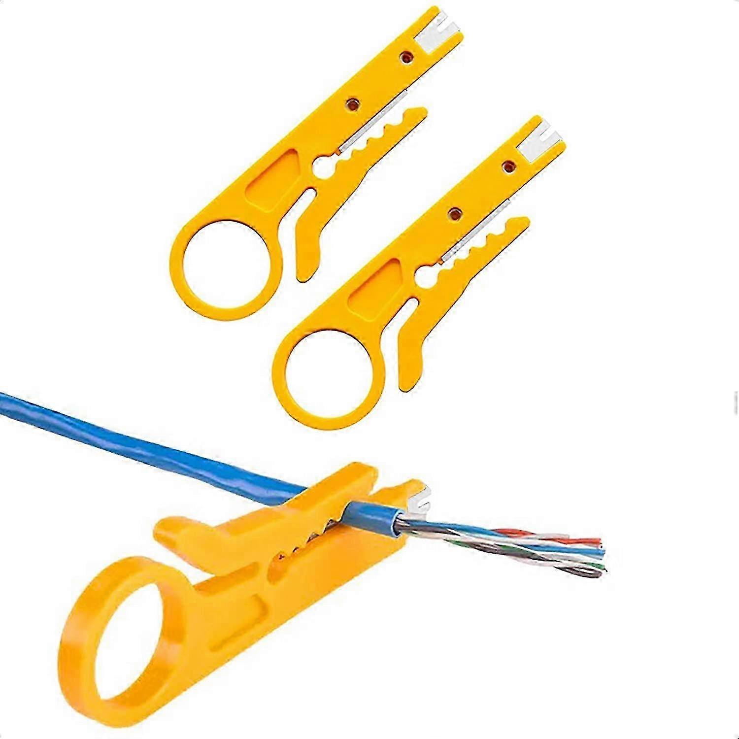 Mini Wire Stripper 3 Pcs Network Wire Stripper Punch Down Cutter for Network Wire Cable, RJ45/Cat5/CAT-6 Data Cable, Telephone Cable and Computer UTP