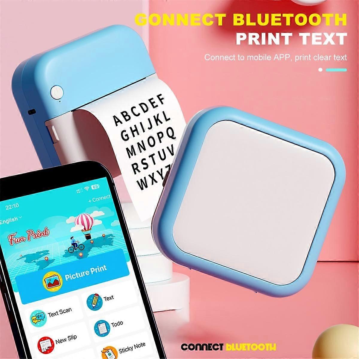 Portable Mini Pocket Printer Note Photo Label Memo Printing Bluetooth Wireless Inkless Thermal Prin