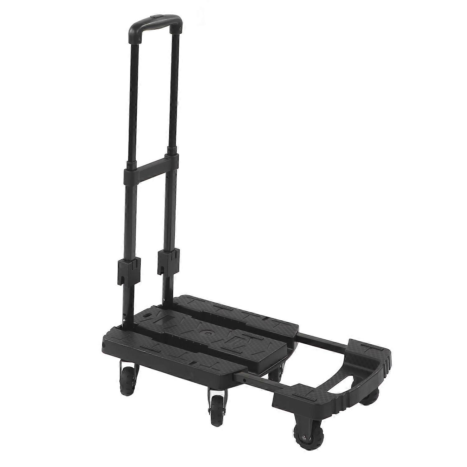 Folding Hand Truck 440lbs Heavy Duty Dolly Cart with 4 360° Rotating Wheels for Airport Travel
