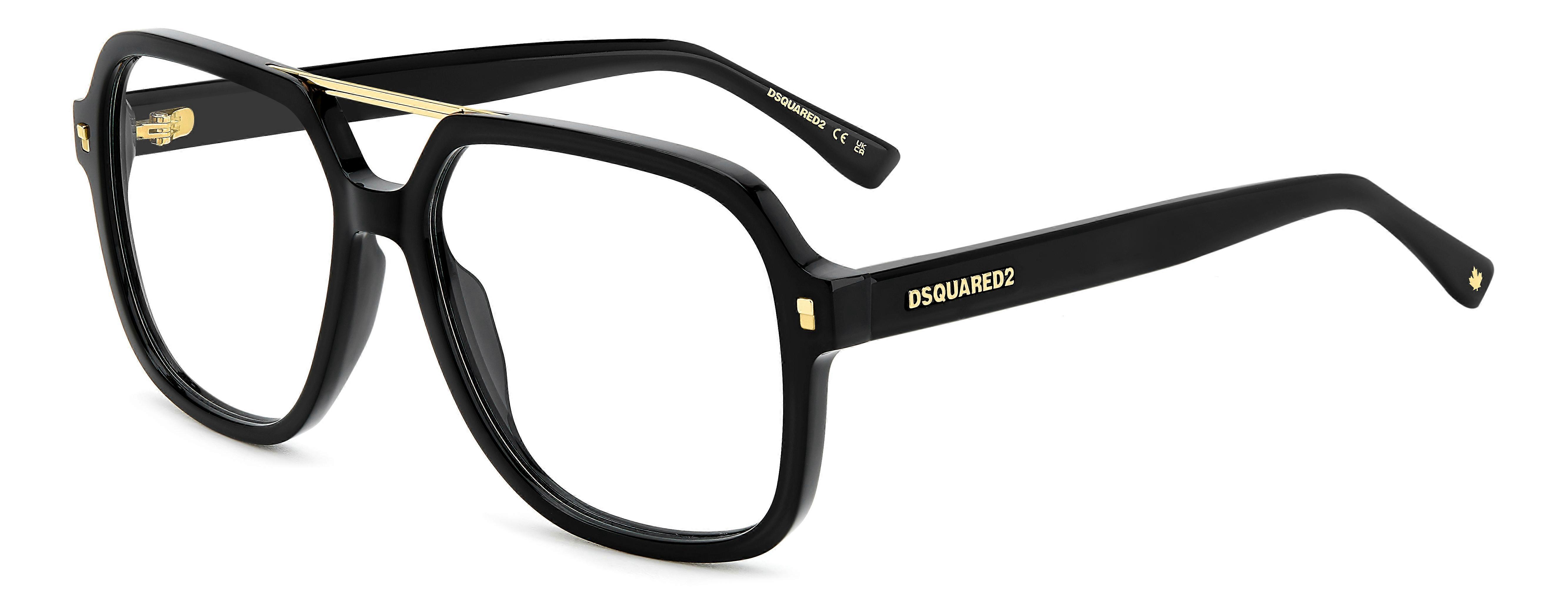 Eyewear Frames DSQUARED2 D2 0145 807 BLACK 57/16/145 MAN