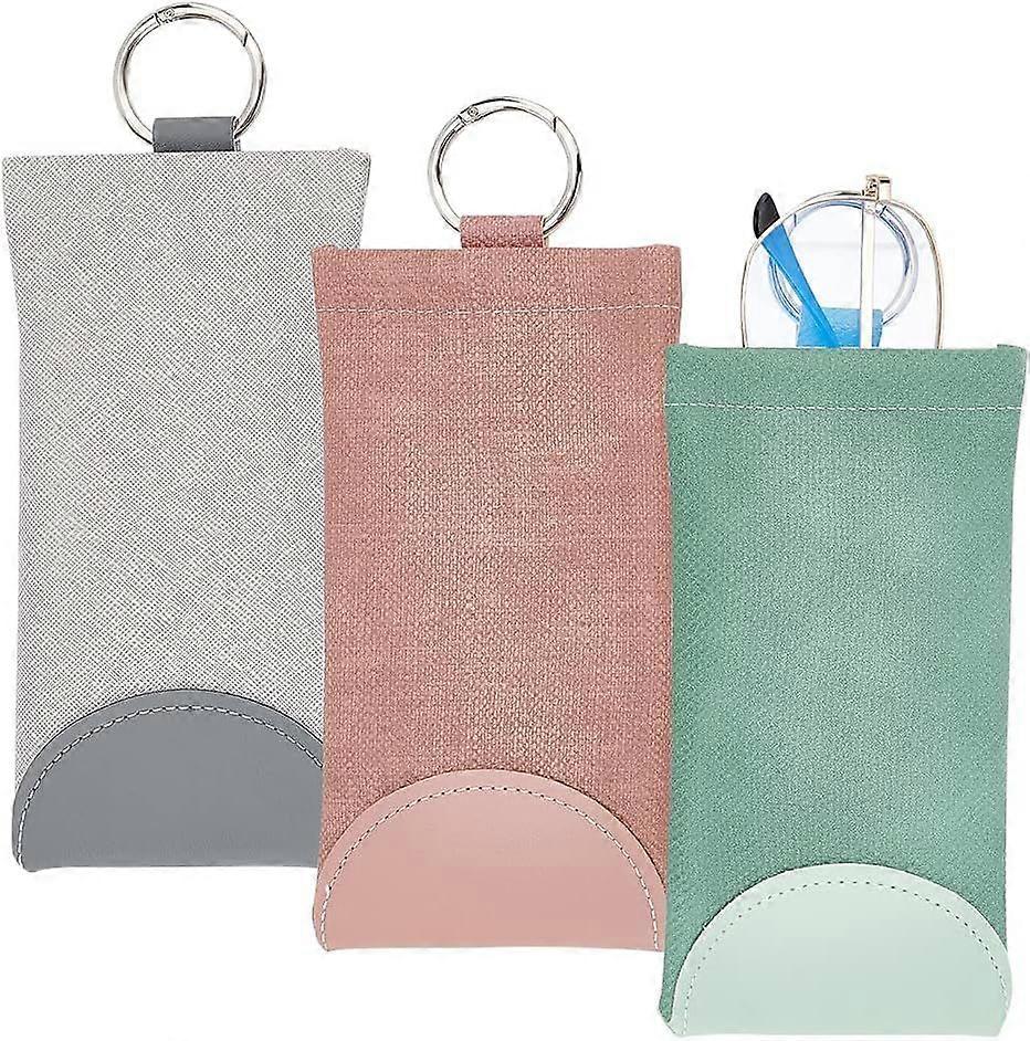 3 Pcs Glasses Case Unisex Pressure-Resistant Portable Simple Non-Scratch Storage Bag Portable Automatic Closure Sunglasses Bag Eyeglasses Case Mixed C