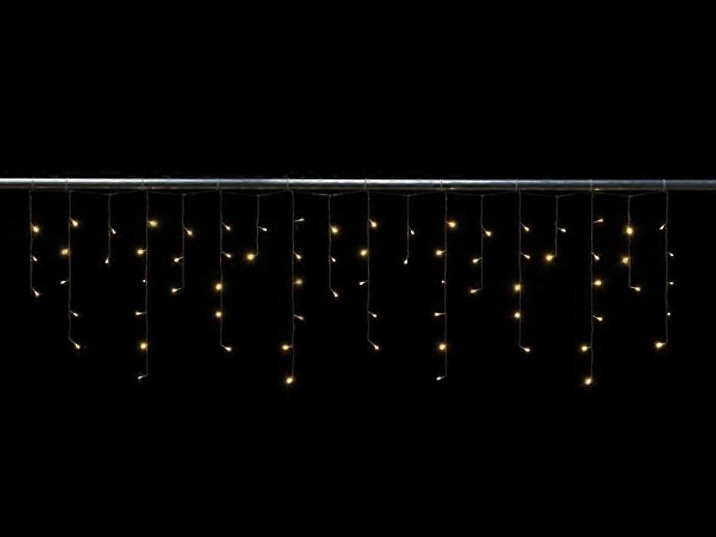 Kaskadenlicht Led - 2 x 0,6 m - 72 warmweiße Leuchten - Transparenter Draht - Modulator