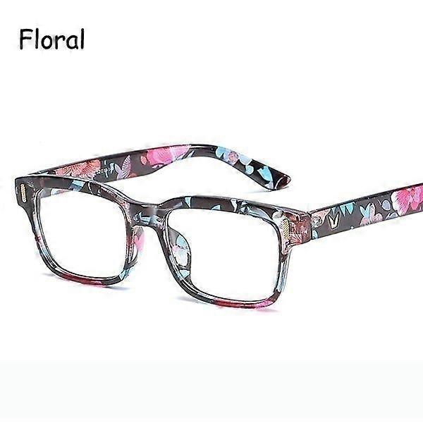 Retro Men's Classic Square Optical Glasses [Floral]
