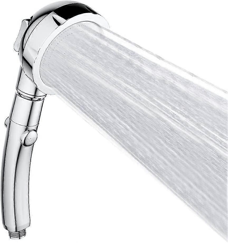 Shower Head, Shower Head With Ieased Pressure And Switch Button, Round Chrome Shower Head With Anti-lime Function, Showers 3 Types Of Jets For Bath,30