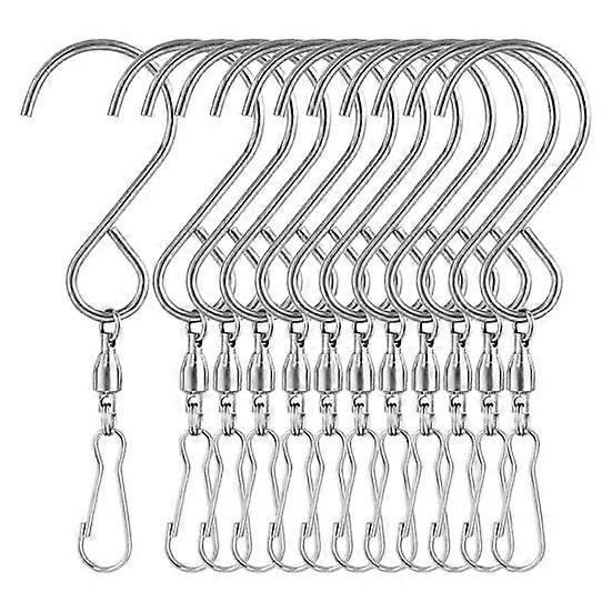 12Pcs Swivel Hooks Rotating Rust-Proof Stainless Steel Hanging Pendant Hangers Party Supplies