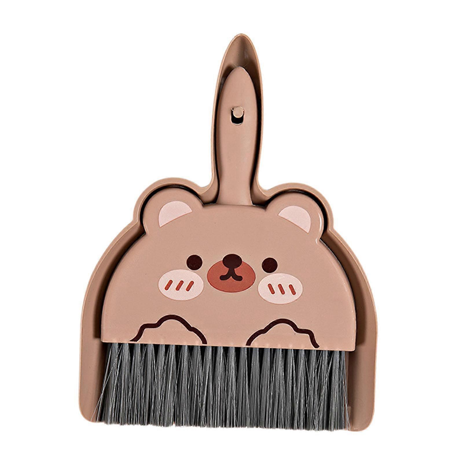 Cartoon Broom and Dustpan Set, Miniature Table Sweep Brush for Desktop Cleaning